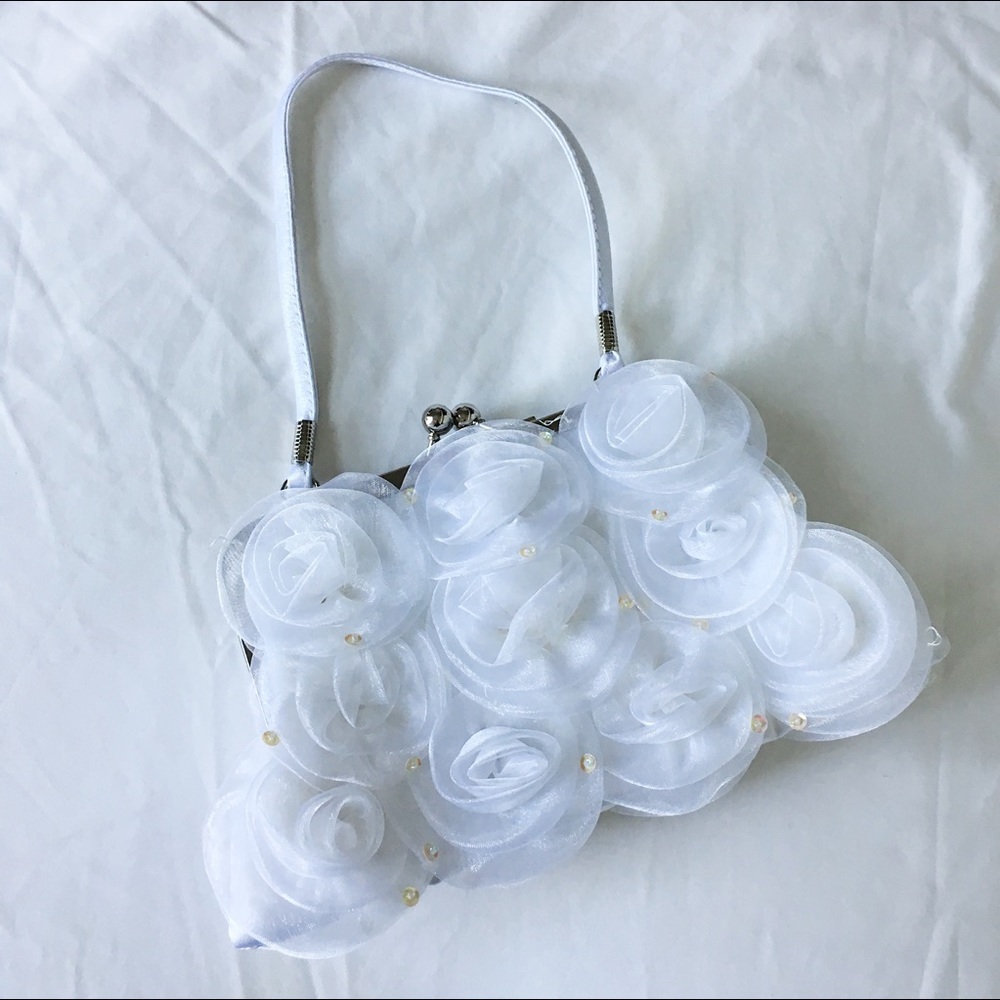 Mini White Floral Bag